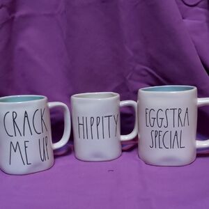 Rae Dunn Easter White Ceramic Mugs Set